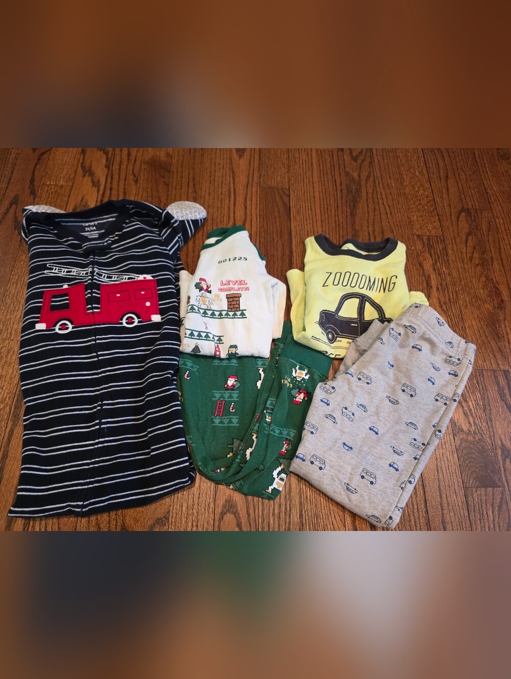 Carter's Navy, Green, Yellow and Gray Kids Pajama Set Pack